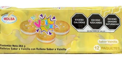 Galletas Rellenas de Sabor Vainilla 300 g - 12 Paquetes