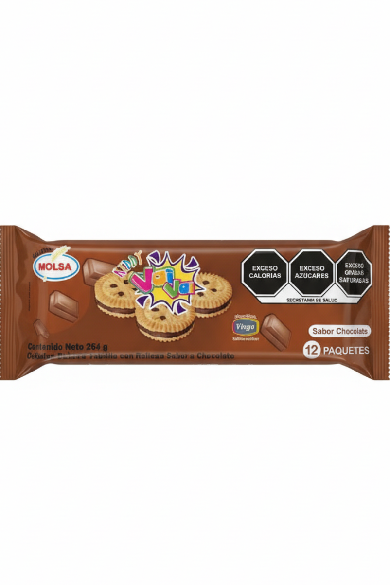 Galletas Chocolate Rellenas 264 g chocolate filled cookies package
