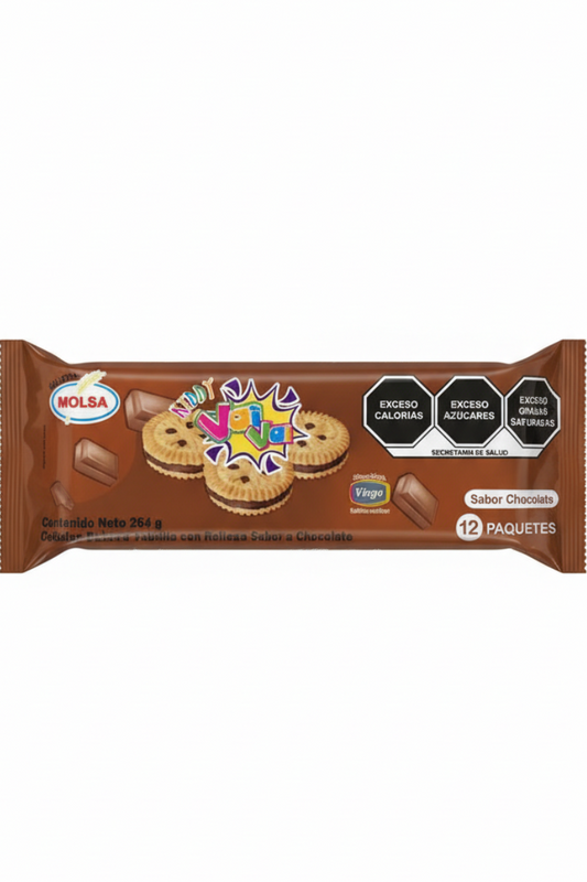 Galletas Chocolate Rellenas 264 g chocolate filled cookies package