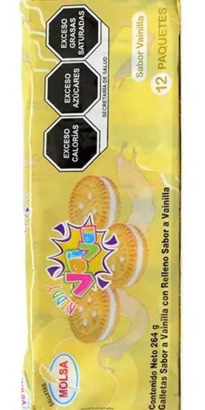 Galletas Rellenas de Sabor Vainilla 300 g - 12 Paquetes